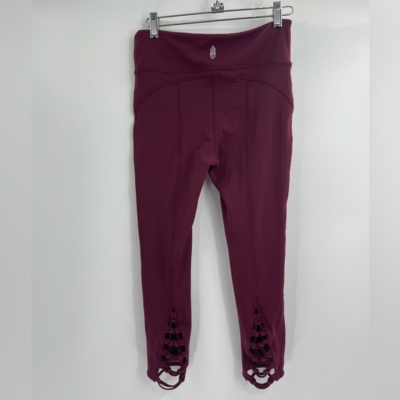 Free people movement active wear workout kali crop leggings wine red size small - Picture 2 of 13